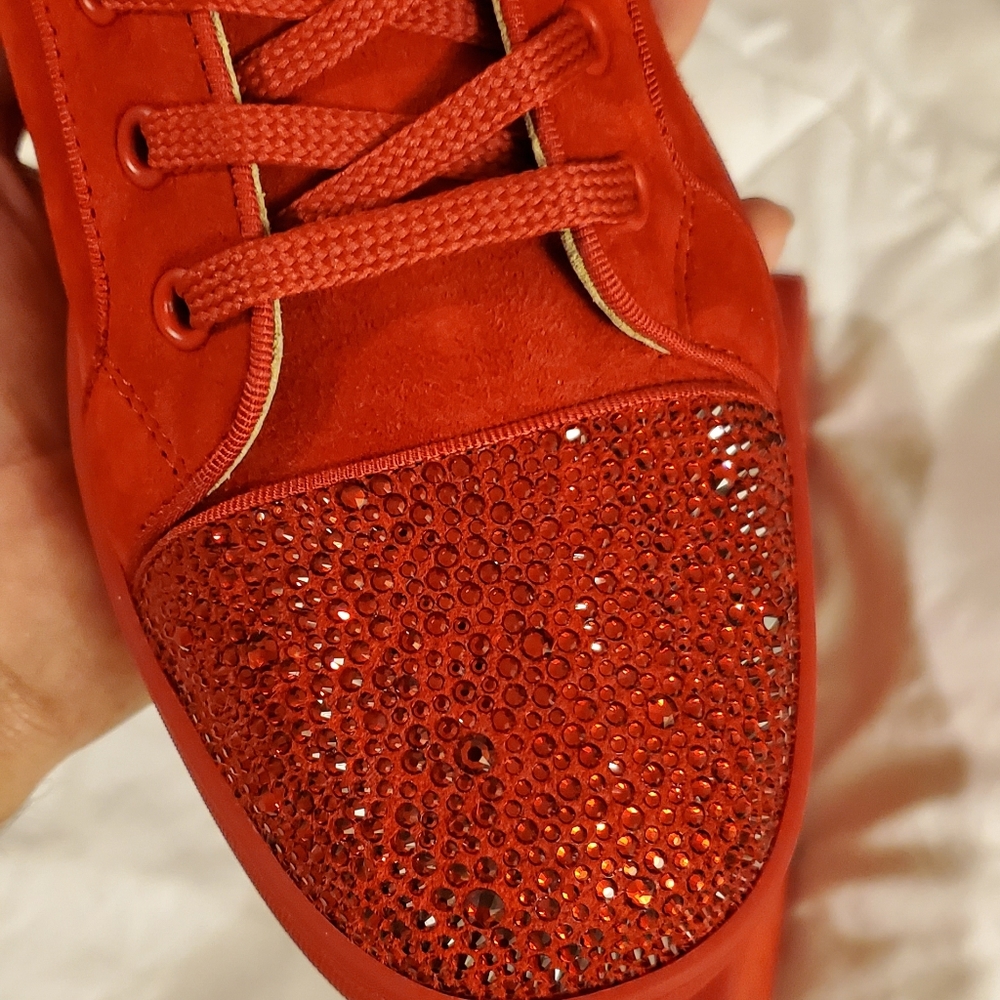 Christian Louboutin embellished tie suede sneakers - Picture 2 of 10